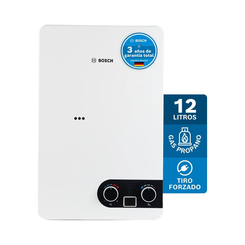 Calentador de agua Bosch para Gas Propano De 12 Litros Tiro Forzado - Therm 1400 F GLP