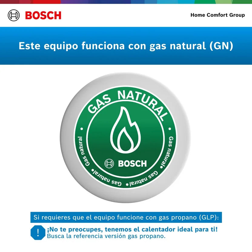 Calentador de agua Bosch para Gas Natural De 12 Litros Tiro Forzado - Therm 1400 F GN