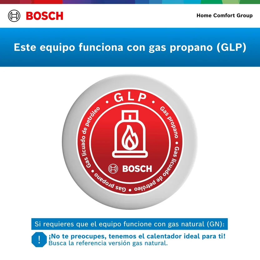 Calentador de agua Bosch para Gas Propano De 12 Litros Tiro Forzado - Therm 1400 F GLP