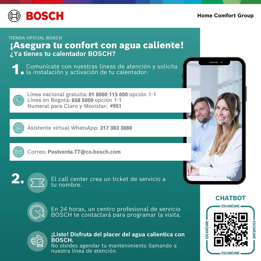 Calentador de agua Bosch De 5.5 Litros Tiro Natural Para Gas Natural – THERM 1200 GN